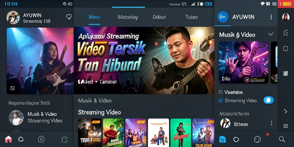 Tampilan antarmuka AYUWIN yang user-friendly untuk streaming video.