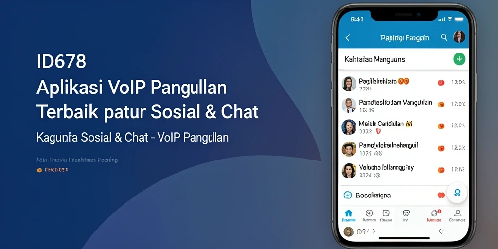 Antarmuka aplikasi VoIP Panggilan ID678 dengan fitur sosialnya.