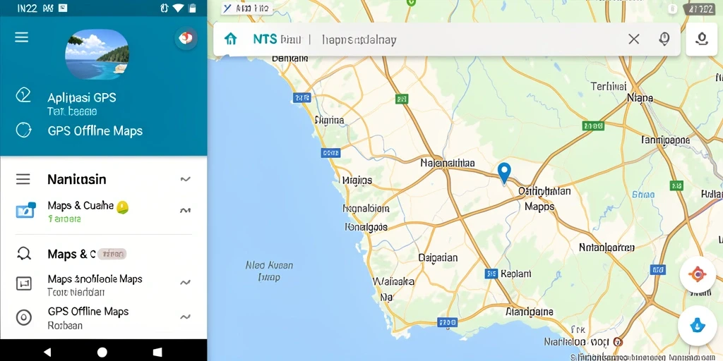 Antarmuka intuitif aplikasi GPS Offline Maps IN22.