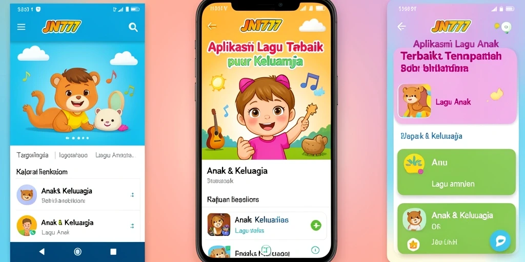 Tampilan antarmuka aplikasi JNT777 yang ramah anak.