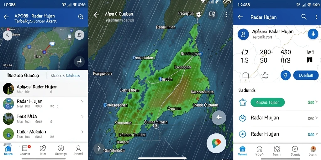 Tampilan radar hujan LPO88 menampilkan informasi cuaca real-time.
