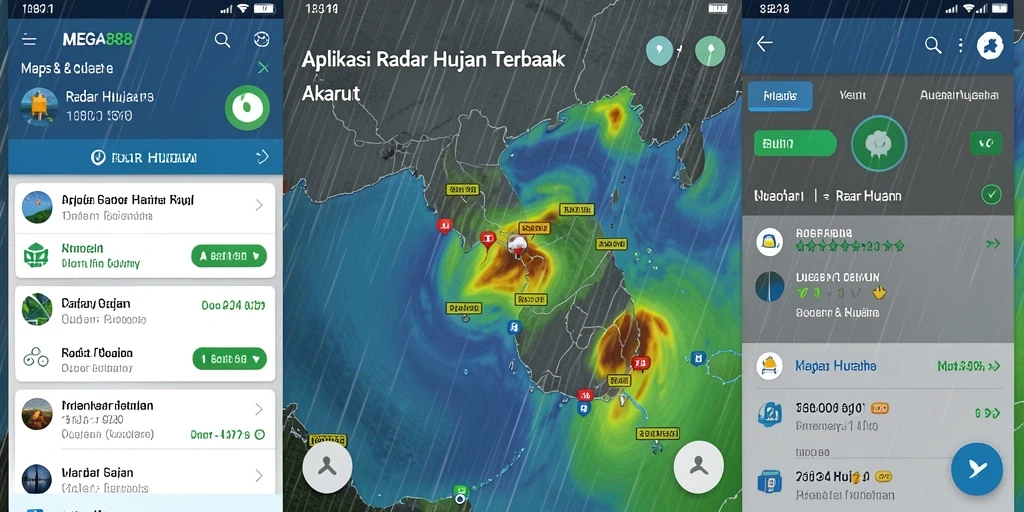 Antarmuka pengguna MEGA888 menampilkan fitur Radar Hujan yang menarik.