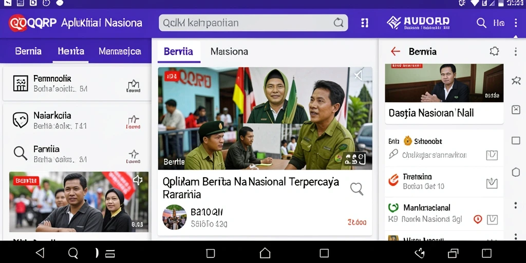 Antarmuka aplikasi QQRP menampilkan berita nasional terkini dan informatif.